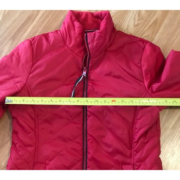 Tommy Hilfiger Jacket Women's Small Red Puffer Quilted Jacket Coat Pockets - Picture 9 of 10